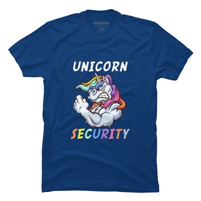Men's Design By Humans Halloween Dad Mom Daughter Adult Costume - Unicorn Security By MINHMINH T-Shirt