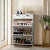 Karl Home 3 Flip Drawers and 2 Sorage Drawers White Particle Board 31.5in. W Shoe Cabinet - 4 of 4