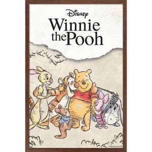 Trends International Disney Winnie The Pooh - Group Sketch Framed Wall Poster Prints - 1 of 4
