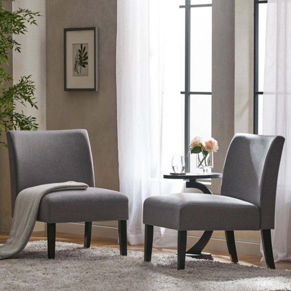 Photos - Coffee Table Set of 2 Kassi Accent Chair Gray - Christopher Knight Home: Modern Upholstered Seating for Bedroom & Living Room