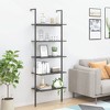 vidaXL 5-Tier Leaning Shelf Storage 5-Tier Bookshelf Rack for Living Room - Black 72.8" - 2 of 4