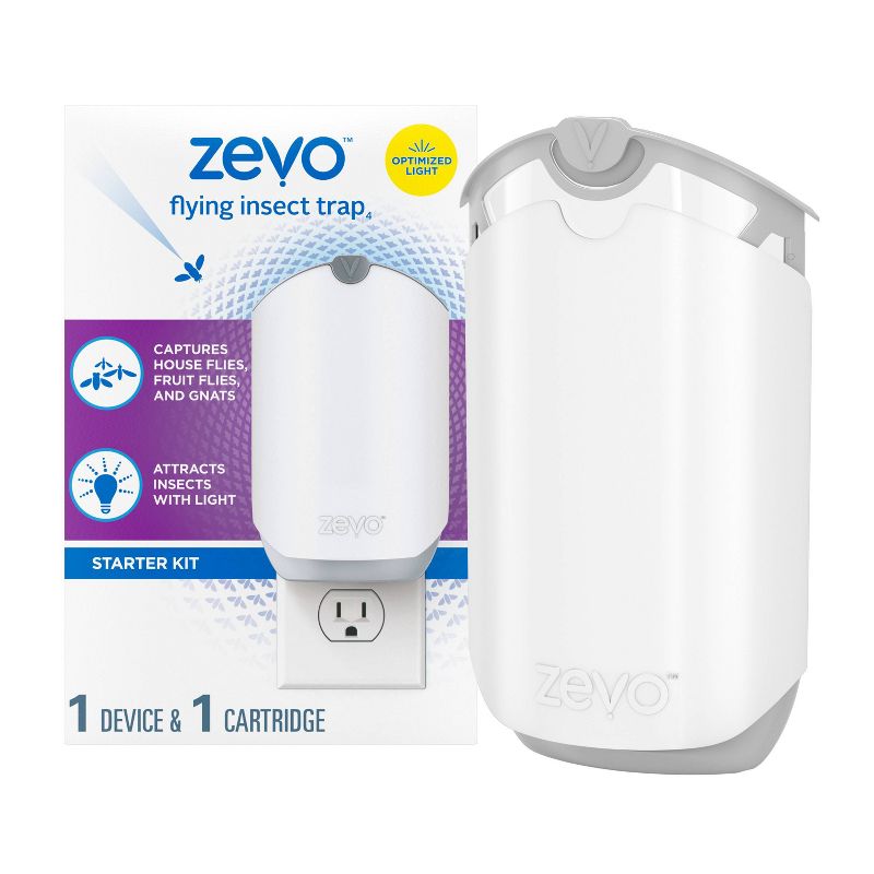 Zevo Indoor Flying Insect Trap for Fruit flies, Gnats, and House Flies (1 Plug-In Base + 1 Refill Cartridge), 1 of 18