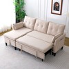 KWPZQEB 78.35" L-Shaped Sofa, Cotton-Linen Sectional Sofa with Storage Chaise, Mid Century Modern Convertible Sleeper Sofa for Living Room - 3 of 4