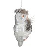 Northlight 5" Silver and Brown Glass Snow Owl Christmas Ornament - 4 of 4