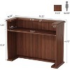 Lantine 55-Inch Home Bar Unit, 2-Tier Liquor Bar Table, Wooden Wine Table Reception Desk for Home Pub, Kitchen, Living Room - 3 of 4