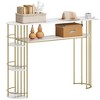Console Table, Sofa Tables Gold Narrow Entryway Table with Drawer and Storage - 3 of 4