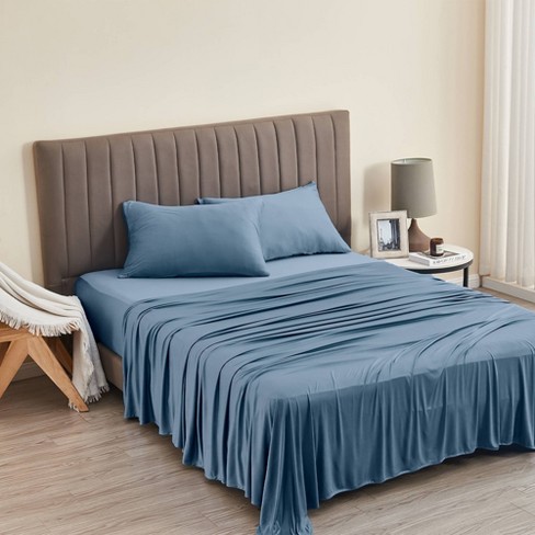 Queen Coronet Blue 6pc Microfiber Sheet Set By Bare Home : Target