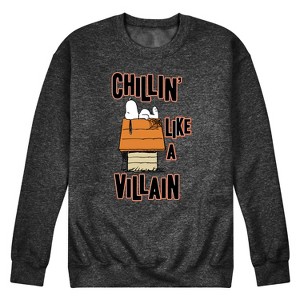 Men's - Peanuts - Halloween Chillin' Art Graphic Fleece Sweatshirt - 1 of 4