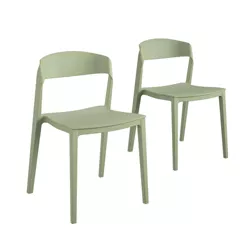 2pk Indoor/Outdoor Stacking Resin Chairs with Ribbon Back - Room & Joy
