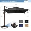 Crestlive Products 10'x 13' Patio cantilever Umbrella with Base Set High-strength Aluminum Pole with 360°Rotation 5 Heights Adjustable - 3 of 4