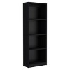 GlasFlength Decorative Storage Cabinets Modern Accent Storage Cabinet with 4 Shelf Free standing Cabinet for Living Room, Black, 24.7"*11.7"*71.1" - 3 of 4