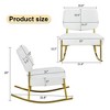 Modern Accent Rocking Chair, Cushioned Seat And Backrest Lounge Chair With Metal Base, Armless Upholstered Rocking Chair - 3 of 4