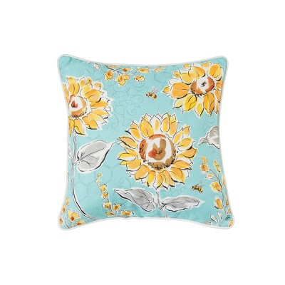 C&F Home 18" x 18" Bee Garden Floral Indoor/Outdoor Decorative Thanksgiving Throw Pillow