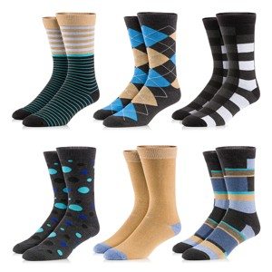 Gallery Seven Men's Funky Colorful Dress Socks 6 Pack - 1 of 4