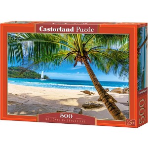 500 Piece Jigsaw Puzzle, Holidays in Seychelles, Tropical beach, Landscape puzzles, Adult Puzzle, Castorland B-53827 - 1 of 4