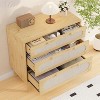 Modern Rattan Dresser with Drawers, Spacious Wooden Chest for Bedroom Storage and Organization - 4 of 4