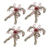 Saro Lifestyle Festive Fun Candy Cane Napkin Ring (Set of 4), Red - 2 of 4