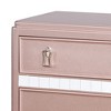 Royal Hampton Solid Wood Night Stand With Mirror Trim, Pink - 2 of 4
