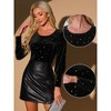 Allegra K Women's Velvet Metallic Shiny Crew Neck Long Sleeve Blouse - 2 of 4