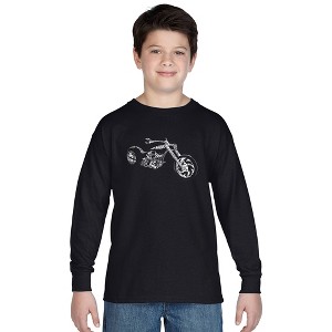 LA Pop Art Boy's Word Art Long Sleeve - MOTORCYCLE - 1 of 4