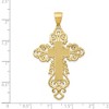 Black Bow Jewelry 14k Yellow Gold Large Fancy Filigree Bordered Cross Pendant, 31 x 52mm - 4 of 4