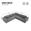 116"W Modular L Shaped Sectional Sofa, Luxury Floor Couch Set, 5 Piece Free Combination Sofa 4S - ModernLuxe - 3 of 4