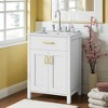 24" Bathroom Vanity with Ceramic Sink, Solid Wood Frame, 2 Soft Close Doors, Adjustable Shelf, Freestanding Modern Storage Cabinet - 2 of 4