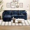 DYHOME Modular Sectional Sofa L Shaped Couch, 3 Seat Sofa Set with Ottoman and Pillows, Chenille Fabric - 2 of 4