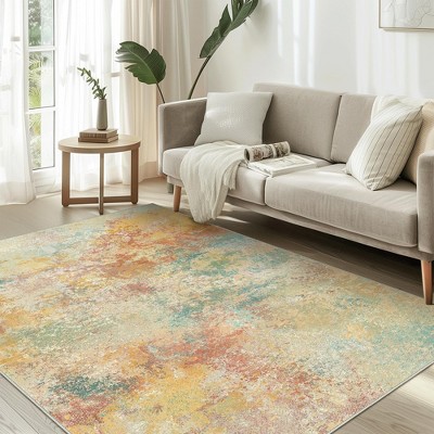 Abynow Geometric Modern Loomed Machine Washable Area Rug