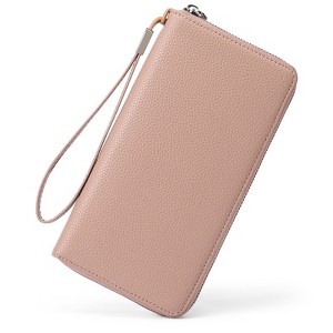 BEAFUP Women PU Leather Wallet,RFID Blocking Zipper Around Phone Holder Clutch Wristlet,Large Capacity Travel Long Purse for Women - 1 of 4