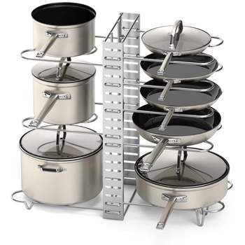 USA Patented Pot and Pan Cabinet Organizer with 8 Hooks