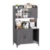 Cat Litter Box Enclosure with Shelves, Hidden Litter Box Furniture, Wooden Cat Washroom Indoor for Living Room Bedroom Fit Most Litter Box - 3 of 4