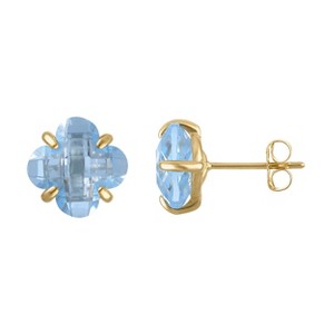 Designs By Gioelli 10K Gold Gemstone Clover Stud Earrings - 1 of 2