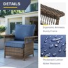 Belord 5 Pieces Patio Furniture Set, All Weather Brown Wicker Outdoor Conversation Set with PE Wicker Rattan Patio Chairs, Ottomans, Side Table - 4 of 4