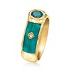 Ross-Simons 0.40 Carat London Blue Topaz and Turquoise-Colored Enamel Ring With Diamonds in 18kt Gold Over Sterling - 3 of 4