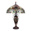 Chloe Lighting DEMETRA AURORA Tiffany-style 3 Light Victorian Double Lit Table Lamp 18 Shade - 2 of 4