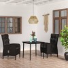 vidaXL Patio Dining Set with Cushions Garden Chair 3 Piece - Black 31.5" Table Length - 2 of 4