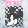 Juniors Womens Mickey & Friends Angry Checker Logo Crop T-Shirt - 2 of 3