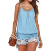 Imily Bela Women Summer Tank Tops Casual Spaghetti Strap Banded Bottom Loose Camisole Side Shirring Lace Up Shirts - 4 of 4