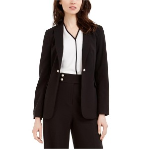 Calvin Klein Womens Solid One Button Blazer Jacket - 1 of 1
