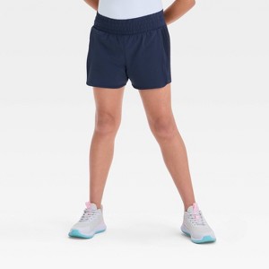 Girls' Active Light Side Pleated Woven Shorts - All In Motion™ - 1 of 3