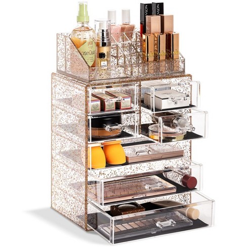 Sorbus Medium Makeup Organizer Set - (3 Large / 4 Small Drawers/top Tray)  Glitter : Target