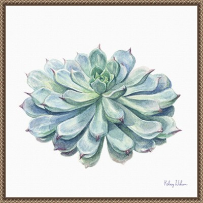 22" Sylvie Bronze Framed Succulent Canvas Wall Art Print