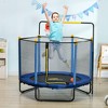 Qaba 4.6' Kids Trampoline with Basketball Hoop, Horizontal Bar, 55" Indoor Trampoline with Enclosure Net, Ages 3-10 - image 2 of 4