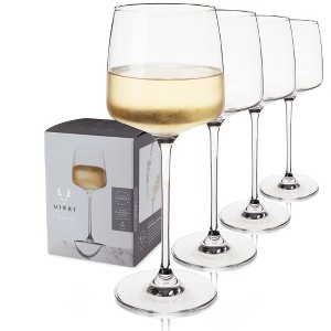 Viski Reserve Julien Crystal Wine Glasses - European Crafted White Wine Glasses Stemmed Set of 4 - 16oz Wine Glass for Special Occasions Gift Ideas - 1 of 4