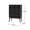5 Drawer Dresser, Chest Of Drawers, Floor Storage Drawer Cabinet, Chest Of Drawers High-board With 5 Drawers For Home Office Bedroom - 2 of 4