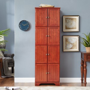 Freestanding Storage Cabinet, 72.4" Tall Floor Cabinet With 8 Doors And 4 Shelves, 4-tier Kitchen Pantry For Home Office Bathroom Kitchen Living Room - 1 of 4
