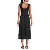 Lands' End Women's Slub Cap Sleeve Shirred Skirt Midi Dress - 2 of 4