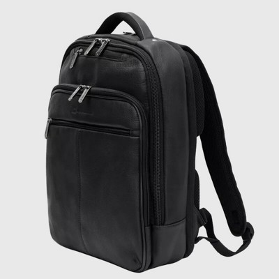 Alpine Swiss Olsen 13” Laptop Travel Backpack Genuine Leather Slim Business Travel Carry On Daypack Black — фото 2