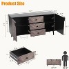 Garvee 55.1" Woodgrain 3-Drawer Storage Cabinet with Adjustable Shelf & Doors – Modern Sideboard Buffet for Dining Room - 2 of 4